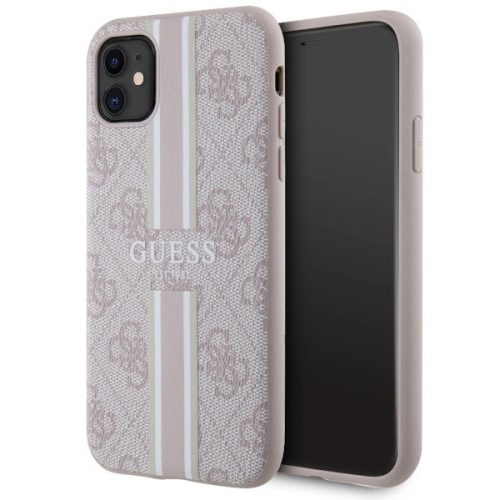 Guess GUHMN61P4RPSP iPhone 11 / Xr pink/pink hardcase 4G Printed Stripes MagSafe