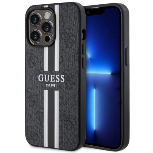 Guess GUHMP13LP4RPSK iPhone 13 Pro / 13 6.1" black/black hardcase 4G Printed Stripes MagSafe