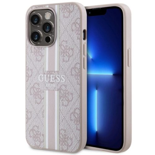 Guess GUHMP13LP4RPSP iPhone 13 Pro / 13 6.1" pink/pink hardcase 4G Printed Stripes MagSafe