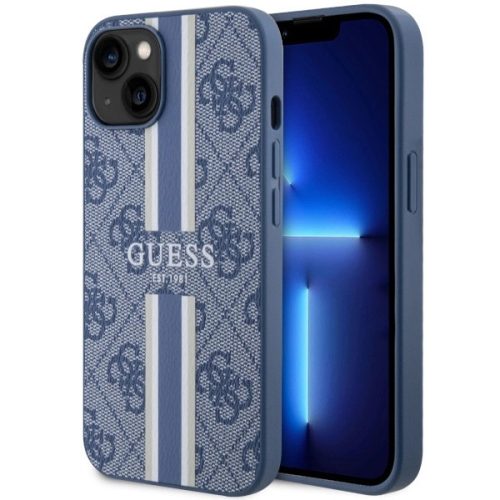 Guess GUHMP14MP4RPSB iPhone 14 Plus 6.7" blue/blue hardcase 4G Printed Stripes MagSafe