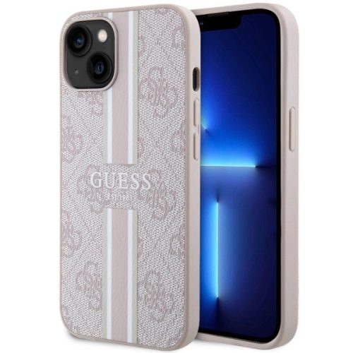 Guess GUHMP14MP4RPSP iPhone 14 Plus 6.7" pink/pink hardcase 4G Printed Stripes MagSafe