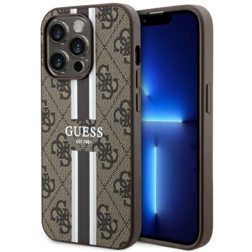 Guess GUHMP14XP4RPSW iPhone 14 Pro Max 6.7" brown/brown hardcase 4G Printed Stripes MagSafe