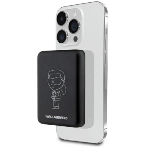 Karl Lagerfeld Inductive power bank KLPBMKIOTTGK 5W 3000mAh black/black Ikonik MagSafe