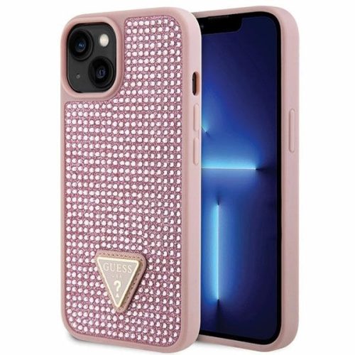 Guess Rhinestone Triangle case for iPhone 14 Plus - pink