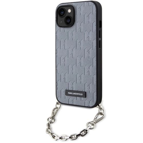 Karl Lagerfeld KLHCP14SSACKLHPG iPhone 14 6.1" silver/silver hardcase Saffiano Monogram Chain