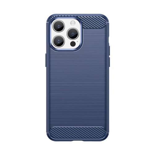 Flexible carbon pattern case for iPhone 15 Pro Carbon Case - blue