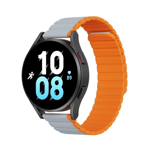 Universal Magnetic Strap Samsung Galaxy Watch 3 45mm / S3 / Huawei Watch Ultimate / GT3 SE 46mm Dux Ducis Strap (22mm LD Version) - Gray Orange