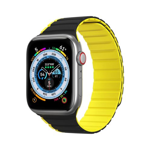 Magnetic Apple Watch Ultra, SE, 9, 8, 7, 6, 5, 4, 3, 2, 1 (49, 45, 44, 42 mm) Dux Ducis Strap (LD Version) - black and yellow