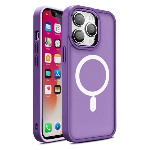 Armored magnetic iPhone 14 Plus MagSafe Color Matte Case - purple