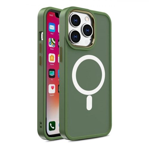 Armored magnetic iPhone 14 MagSafe Color Matte Case - green