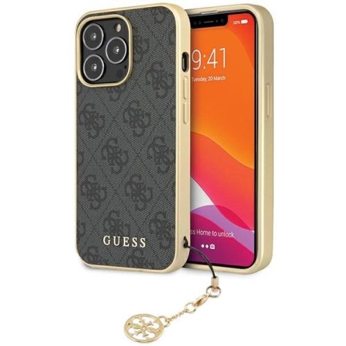 Guess 4G Charms Collection case for iPhone 14 Pro - gray