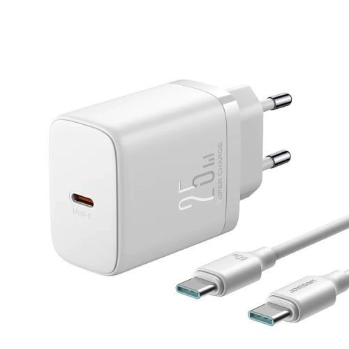 Joyroom JR-TCF11 fast charger with a power of up to 25W + USB-C / USB-C cable 1m - white