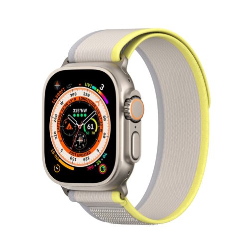 Sport Velcro Strap for Apple Watch 9 / 8 / 7 / 6 / SE / 5 / 4 / 3 / 2 / 1 (38, 40, 41 mm) Dux Ducis Strap YJ Version - yellow-beige