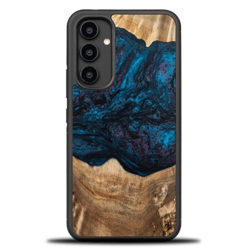 Wood and resin case for Samsung Galaxy A54 5G Bewood Unique Neptune - navy blue and black