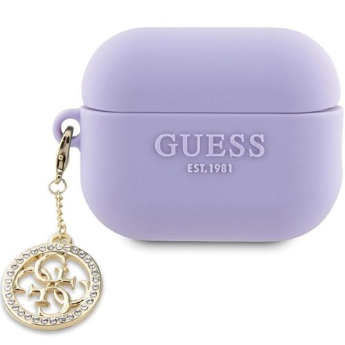 Guess GUAP23DSLGHDU AirPods Pro 2 cover purple/purple 3D Rubber 4G Diamond Charm