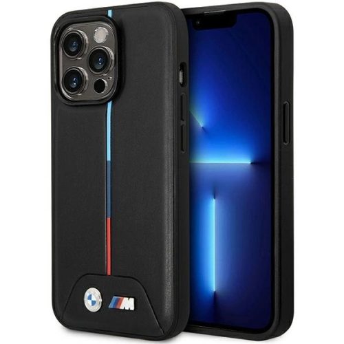 BMW BMHMP13L22PVTK case for iPhone 13 Pro / 13 - black Quilted Tricolor MagSafe