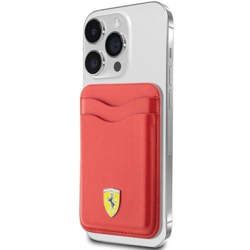 Ferrari Wallet Card Slot FEWCMRSIR case - red MagSafe Leather 2023 Collection