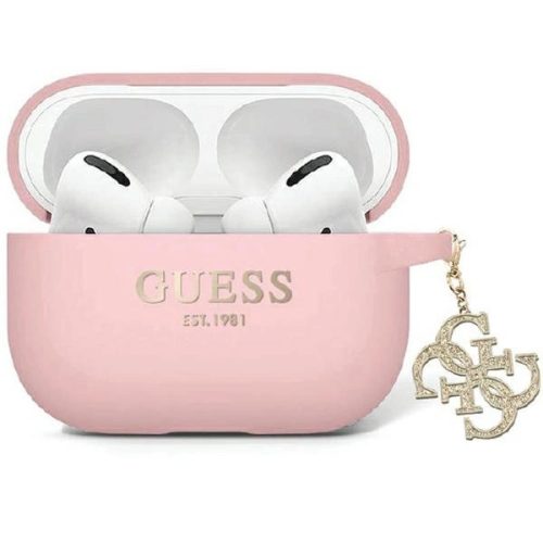 Guess GUAP2LECG4P case for AirPods Pro 2 cover - pink Liquid Silicone Glitter Triangle Charm