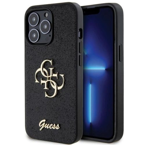 Guess GUHCP13LHG4SGK case for iPhone 13 Pro / 13 - black Glitter Script Big 4G