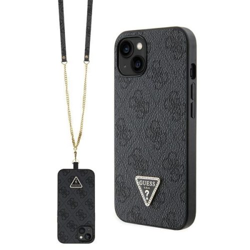 Guess GUHCP13MP4TDSCPK case for iPhone 13 - black Crossbody 4G Metal Logo