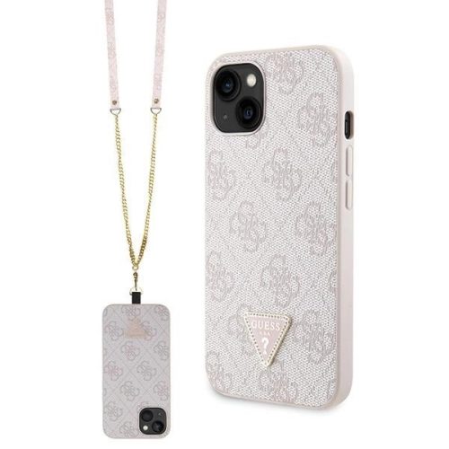 Guess GUHCP13MP4TDSCPP case for iPhone 13 - pink Crossbody 4G Metal Logo