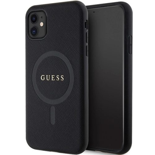 Guess GUHMN61PSAHMCK case for iPhone 11 / Xr - black Saffiano MagSafe