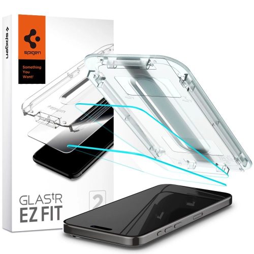 TEMPERED GLASS Spigen GLAS.TR "EZ FIT" 2-PACK IPHONE 15 PRO CLEAR