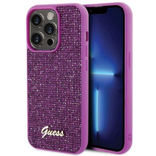 Guess Disco Metal Script case for iPhone 15 Pro - pink