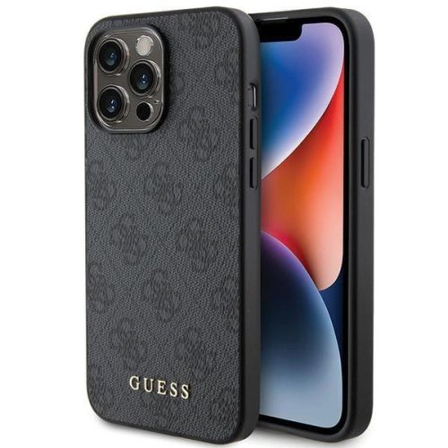 Guess 4G Metal Gold Logo case for iPhone 15 Pro Max - gray