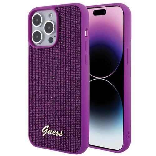 Guess Disco Metal Script case for iPhone 15 Pro Max - pink