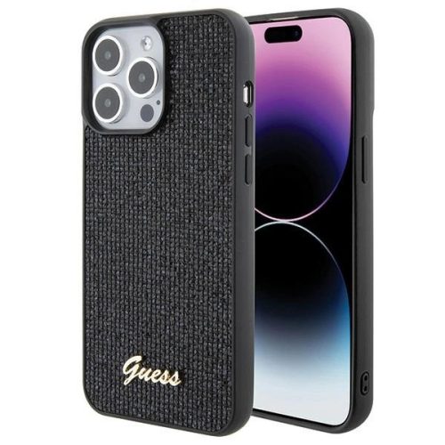 Guess Disco Metal Script case for iPhone 15 Pro Max - black