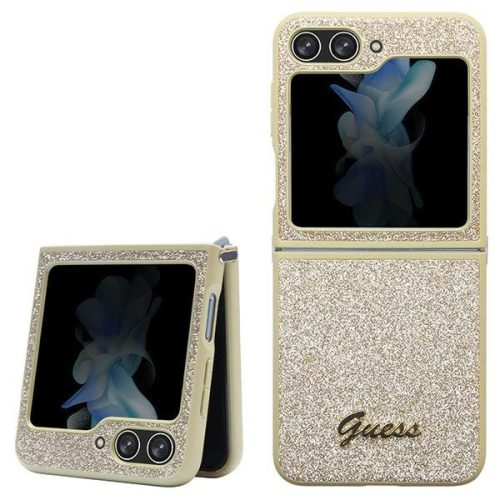 Guess Glitter Script case for Samsung Galaxy Z Flip 5 - gold