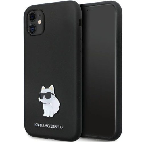 Karl Lagerfeld KLHCN61SMHCNPK case for iPhone 11 / Xr - black Silicone C Metal Pin