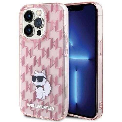 Karl Lagerfeld Monogram Choupette case for iPhone 15 Pro - pink