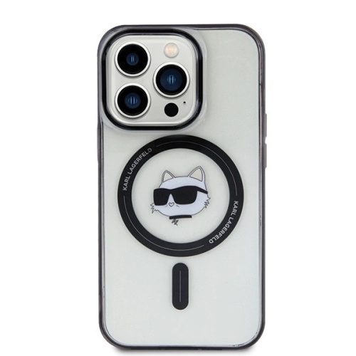 Karl Lagerfeld IML Choupette's Head MagSafe case for iPhone 15 Pro - transparent