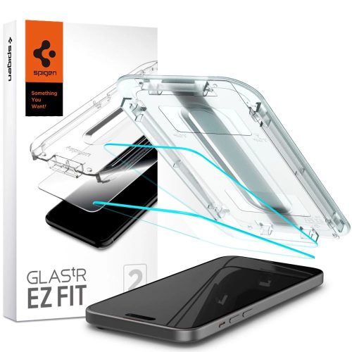 TEMPERED GLASS Spigen GLAS.TR "EZ FIT" 2-PACK IPHONE 15 CLEAR