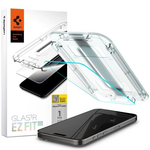 TEMPERED GLASS Spigen GLAS.TR "EZ FIT" IPHONE 15 PRO MAX CLEAR