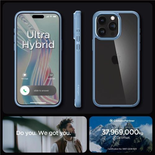 Spigen Crystal Hybrid, sierra blue - iPhone 15 Pro Max