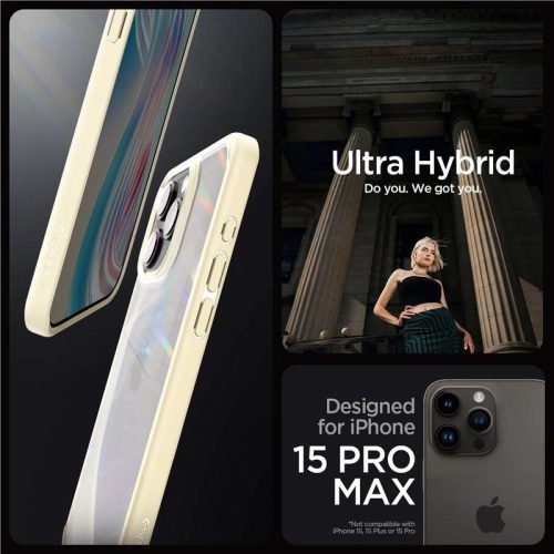 Spigen Crystal Hybrid, sand beige - iPhone 15 Pro Max