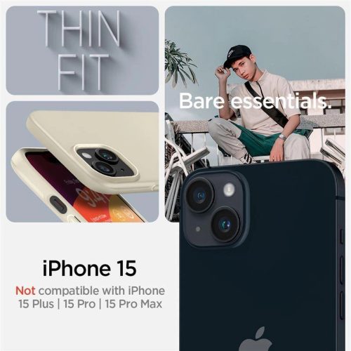 Spigen Thin Fit case for iPhone 15 - beige