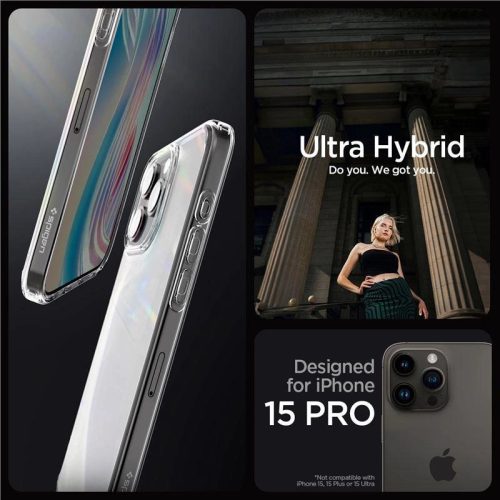 Spigen Ultra Hybrid case for iPhone 15 Pro - transparent and matte