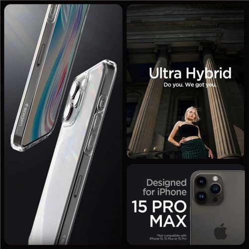 Spigen Ultra Hybrid case for iPhone 15 Pro Max - transparent and matte