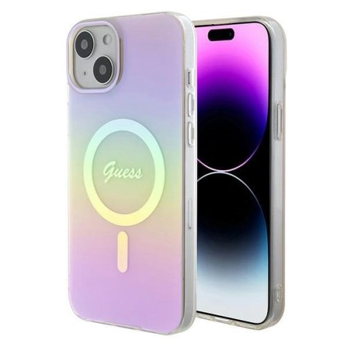 Guess GUHMP15MHITSP iPhone 15 Plus 6.7" pink/pink hardcase IML Iridescent MagSafe