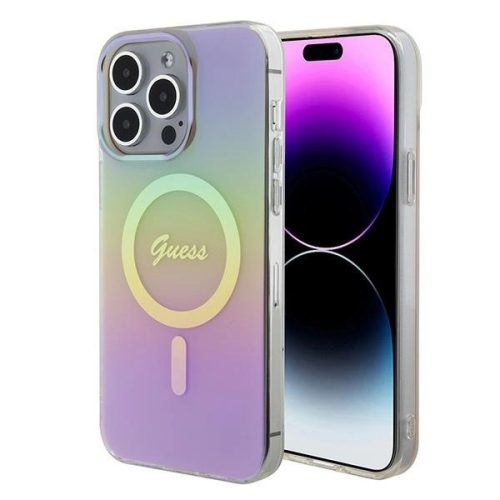 Guess GUHMP15XHITSP iPhone 15 Pro Max 6.7" pink/pink hardcase IML Iridescent MagSafe