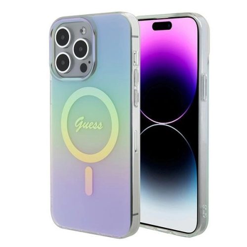 Guess GUHMP15XHITSQ iPhone 15 Pro Max turquoise/turquoise hardcase IML Iridescent MagSafe