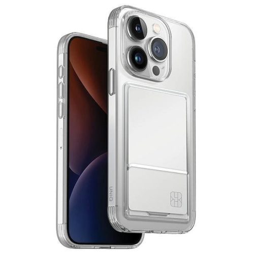 Uniq Air Fender ID case iPhone 15 Pro Max 6.7" nude transparent Cardslot