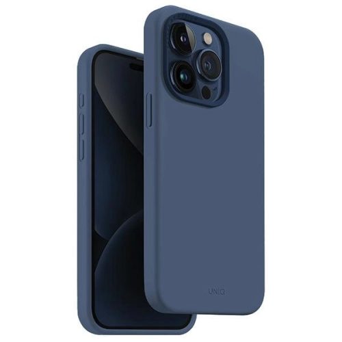 Uniq Lino Hue iPhone 15 Pro 6.1" case Magclick Charging navy blue/navy blue