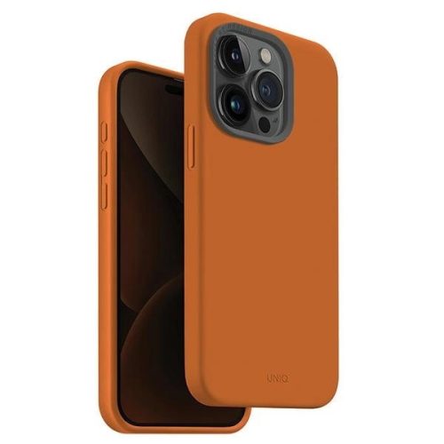 Uniq Lino Hue iPhone 15 Pro 6.1" case Magclick Charging orange/sunset orange