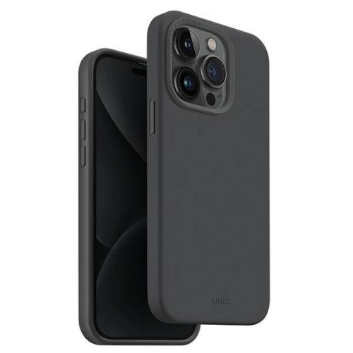 Uniq Lino Hue iPhone 15 Pro 6.1" case Magclick Charging gray/charcoal gray