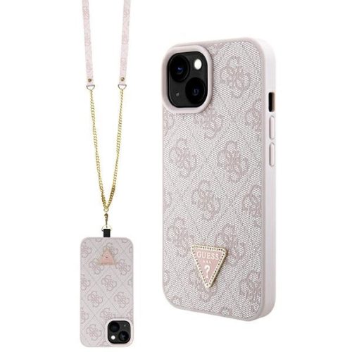 Guess GUHCP15MP4TDSCPP iPhone 15 Plus 6.7" pink/pink hardcase Crossbody 4G Metal Logo